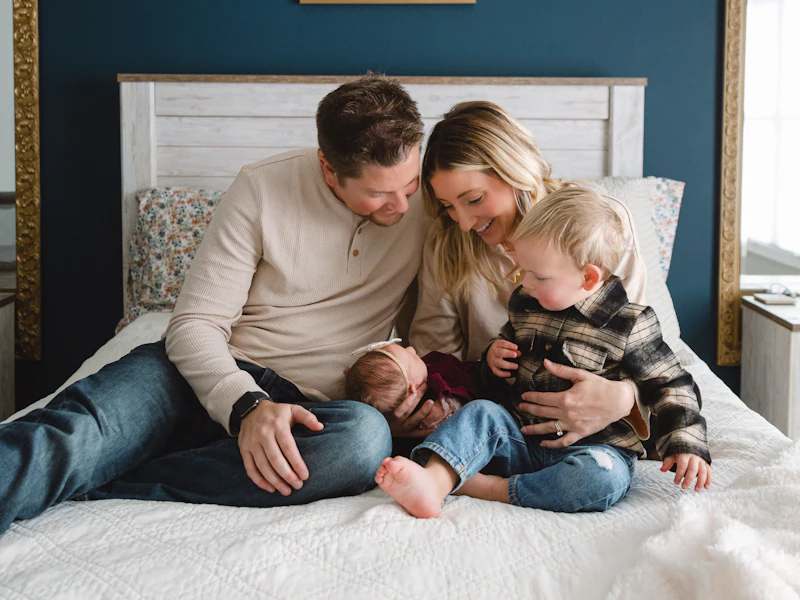 A family relaxing together at home